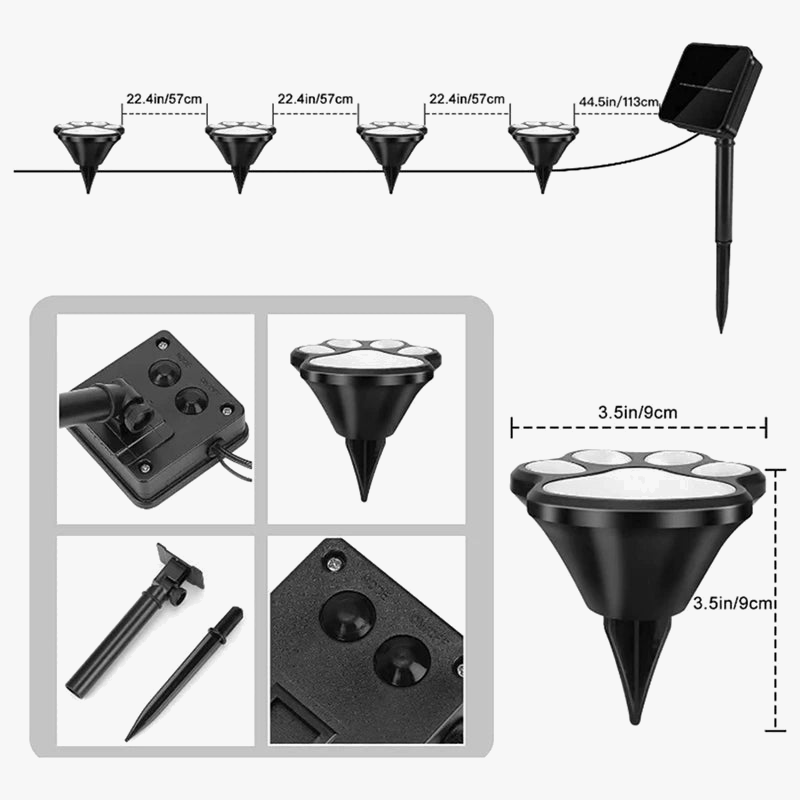 lot de 4 lampes solaires chien pour jardin extérieur animaux