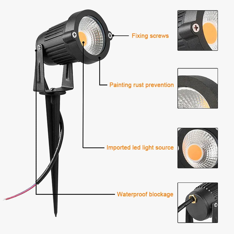 lot de 8 lampes led pour extérieur résistantes à l'eau