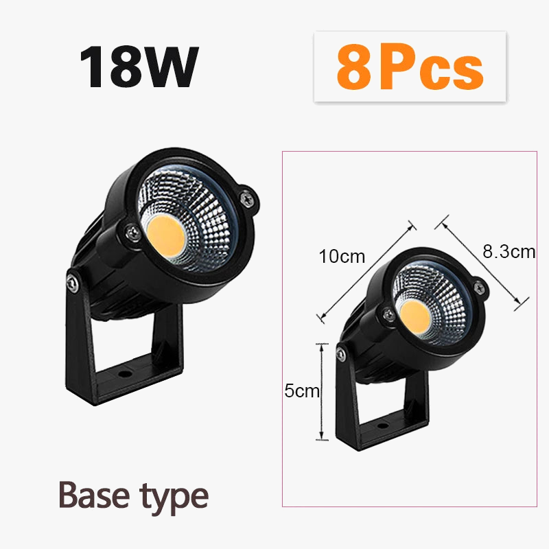 lot de 8 lampes led pour extérieur résistantes à l'eau