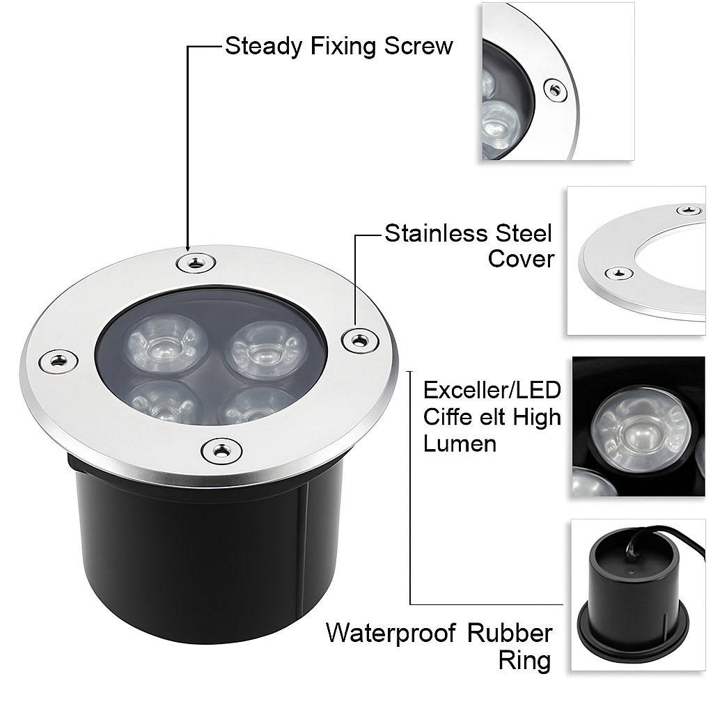 lot de 8 spots led encastrables pour éclairage extérieur jardin et sentier