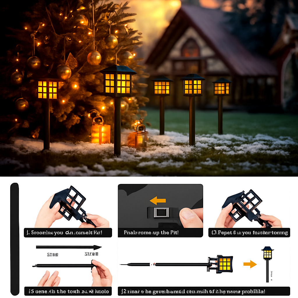 lot de lampes torches solaires décoratives pour jardin extérieur