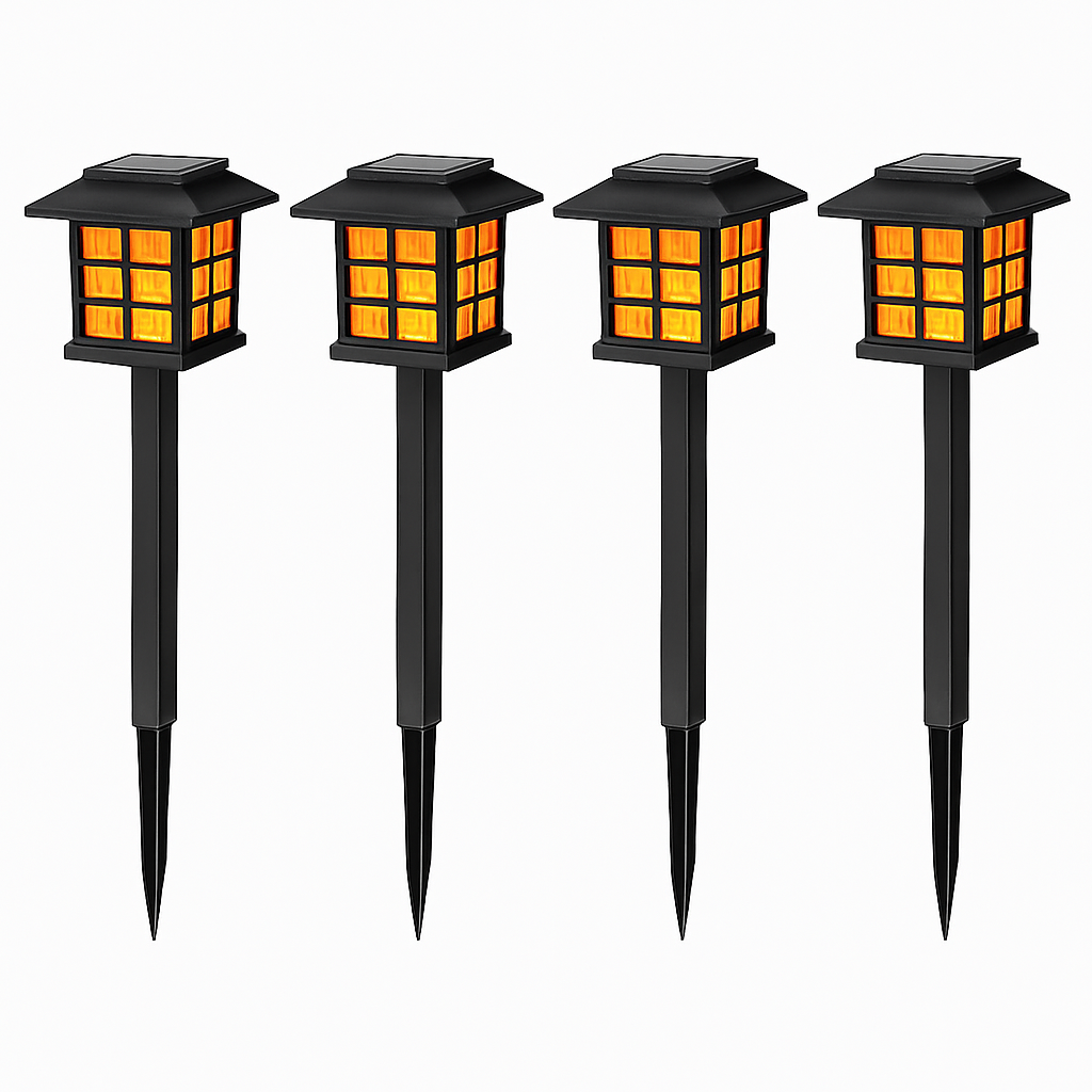 lot de lampes torches solaires décoratives pour jardin extérieur