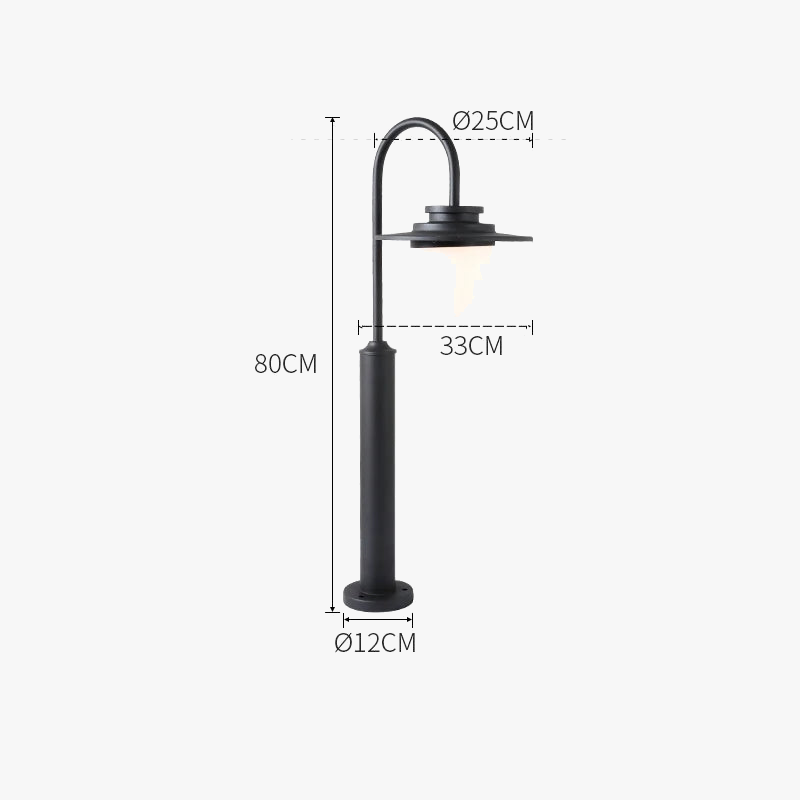 Lampadaire extérieur de pelouse pour jardin moderne en aluminium