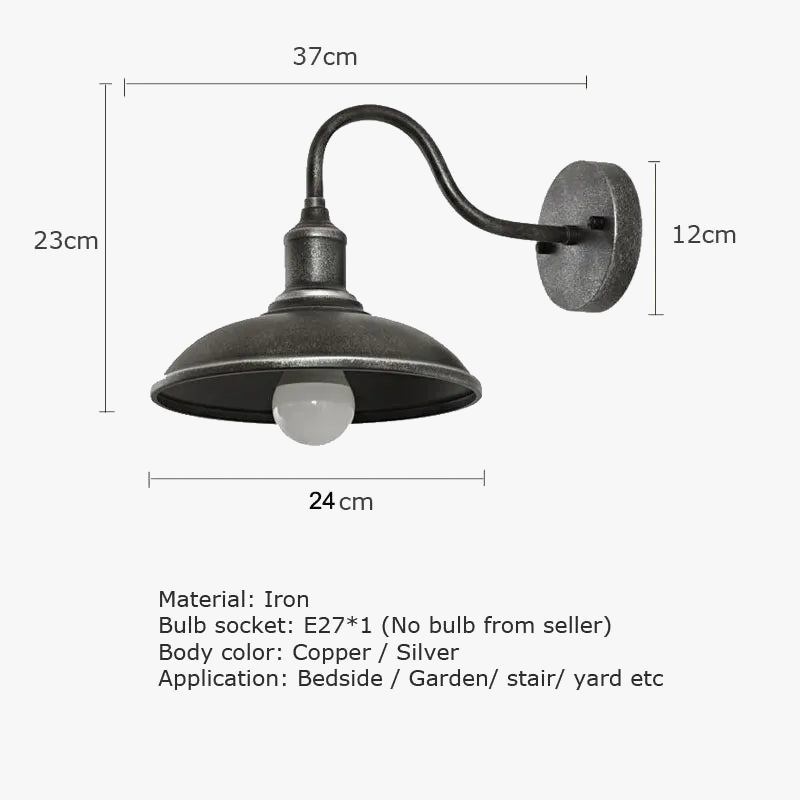 lumière extérieure étanche style loft américain vintage