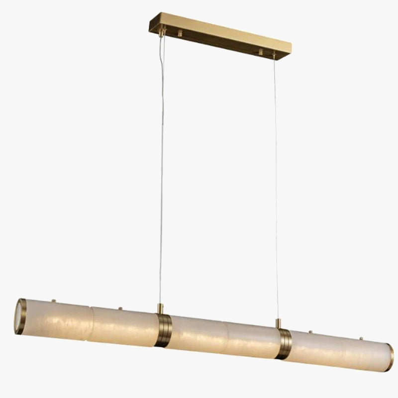 Lumière moderne luxe plein cuivre marbre LED lustre intérieur salon salle à manger bar étude un éclairage en zigzag