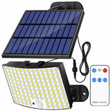 lumière solaire extérieure 128 led étanche avec capteur de mouvement 3 modes