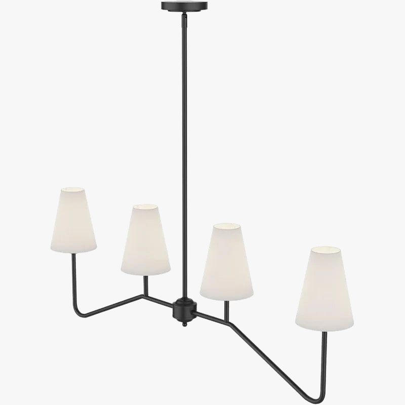 Lustres classiques or poli/noir avec abat-jour en lin blanc lustre moderne de chambre à coucher