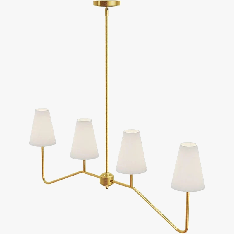 Lustres classiques or poli/noir avec abat-jour en lin blanc lustre moderne de chambre à coucher