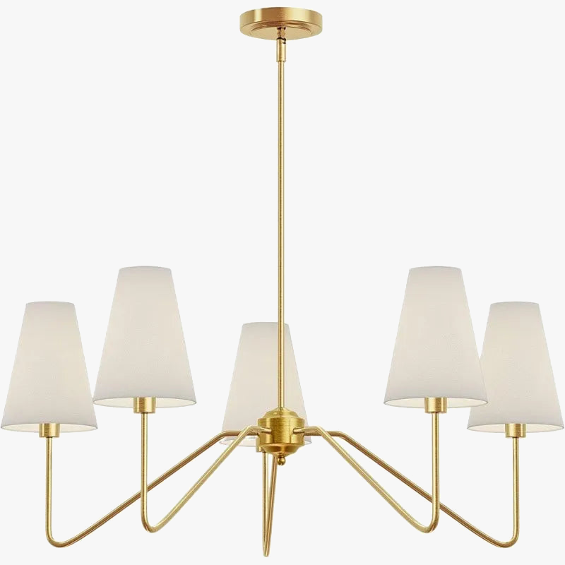 Lustres classiques or poli/noir avec abat-jour en lin blanc lustre moderne de chambre à coucher