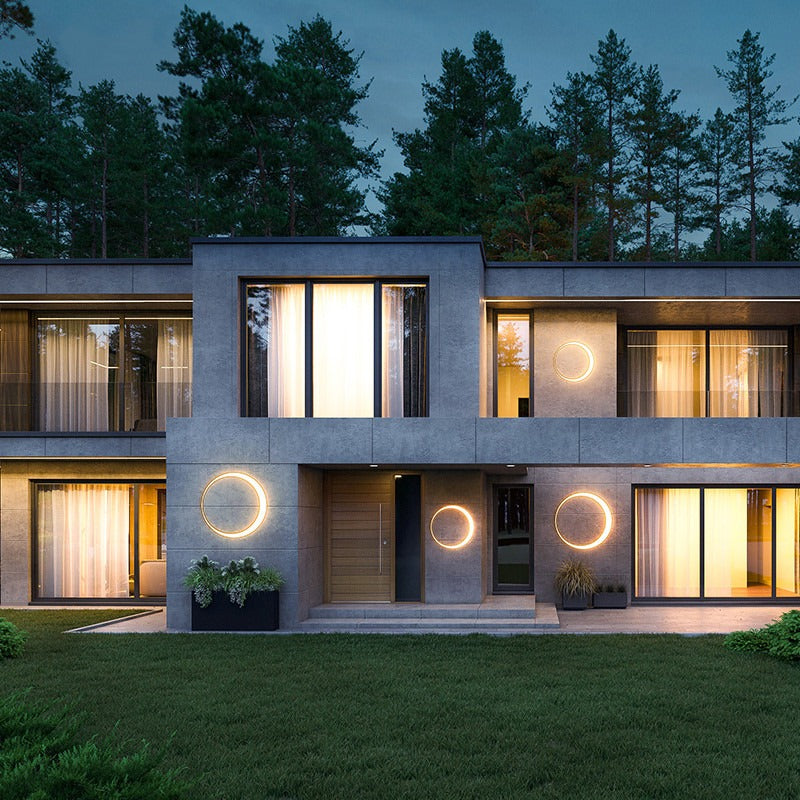 Grand anneau lumineux à LED intégrée pour façade — Crépuscule