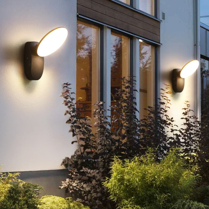 Applique extérieure à tête ronde orientable en métal noir — Digitale