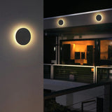 Applique murale ronde noire à halo lumineux — Ébène