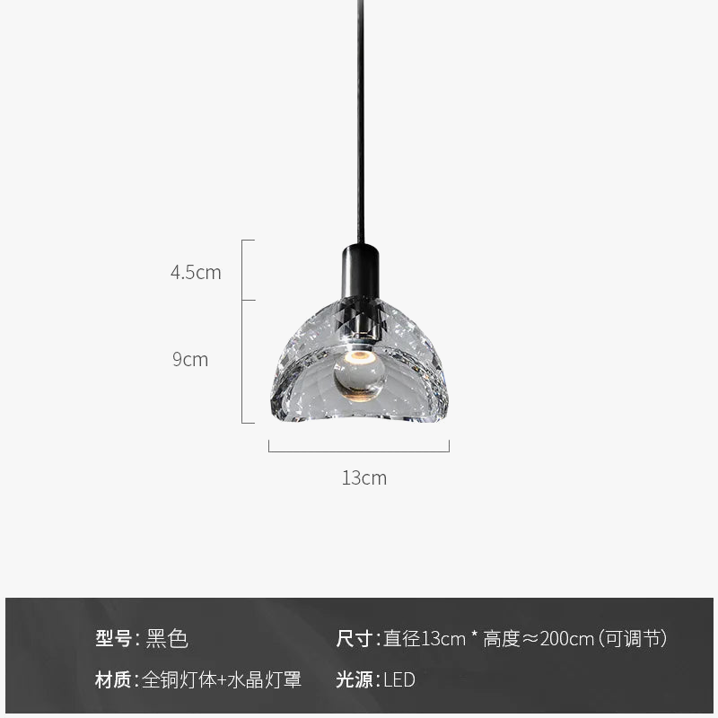 luminaire led suspension en cristal k9 de luxe postmoderne