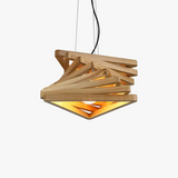 luminaire suspendu créatif en bois de fruits pour île moderne
