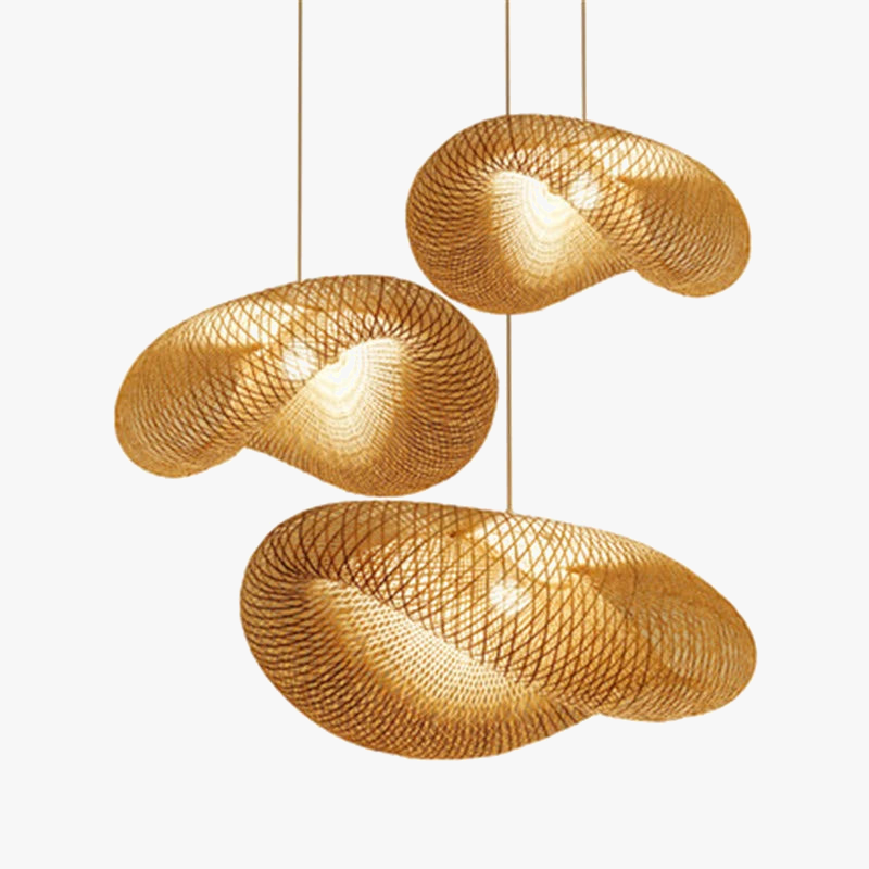 luminaire suspendu en bambou chinois pour restaurant hôtel