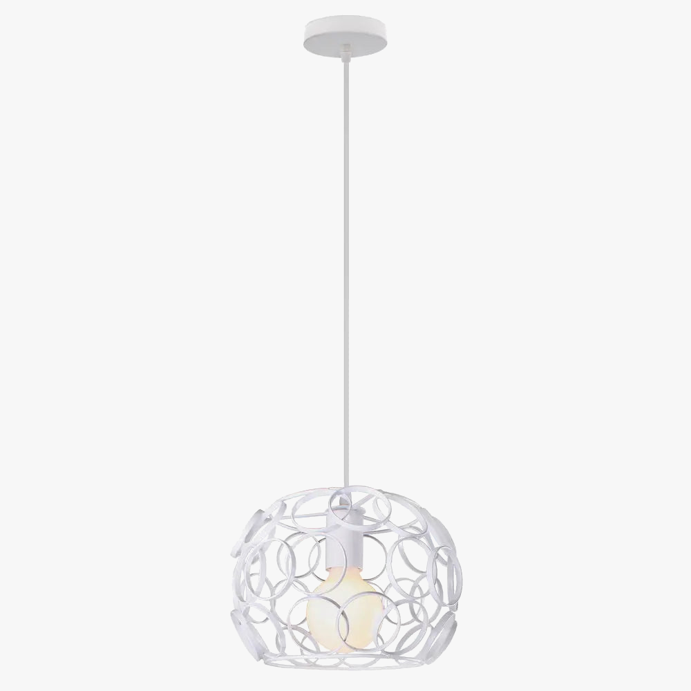 luminaire suspendu industriel rétro avec cage métallique led moderne