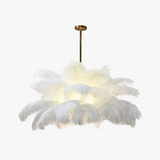 luminaire suspendu luxe plume d'autruche led style nordique