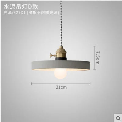Luminaires suspendus LED en ciment nordique