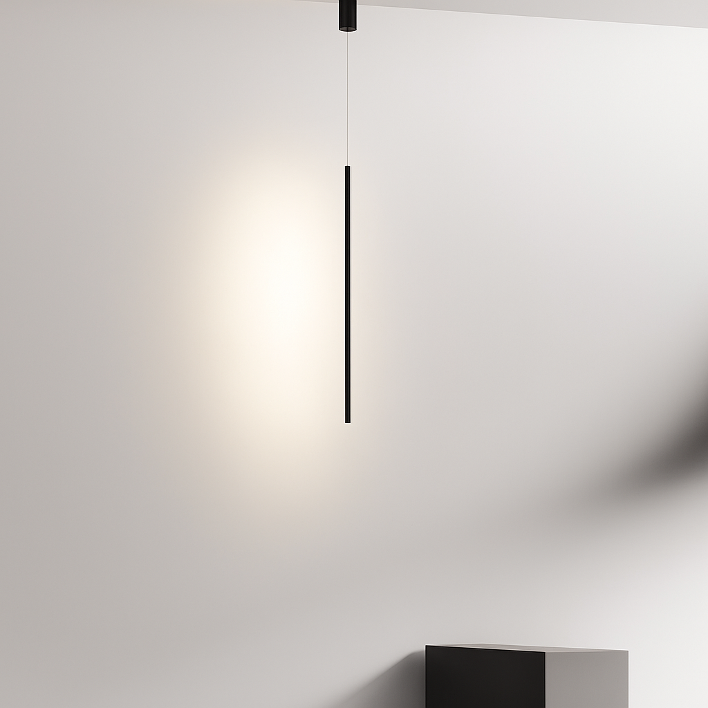 Luminaires suspendus LED modernes pour chambre à coucher chevet lecture lampe suspendue salon Bar café décor noir lustre plus long