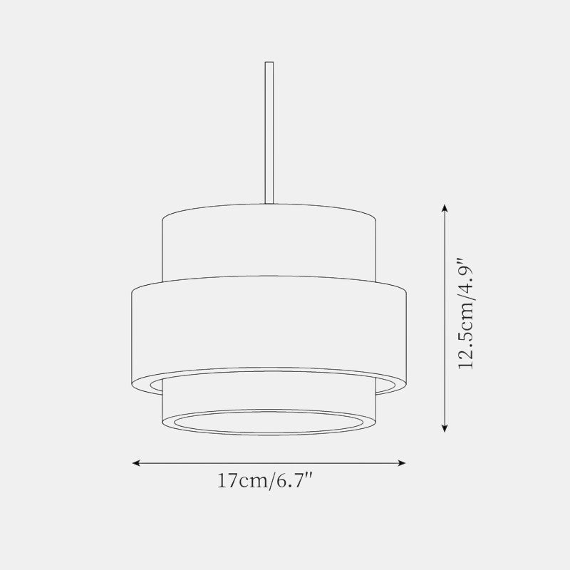 Suspension cylindrique en travertin et bois foncé — Comète