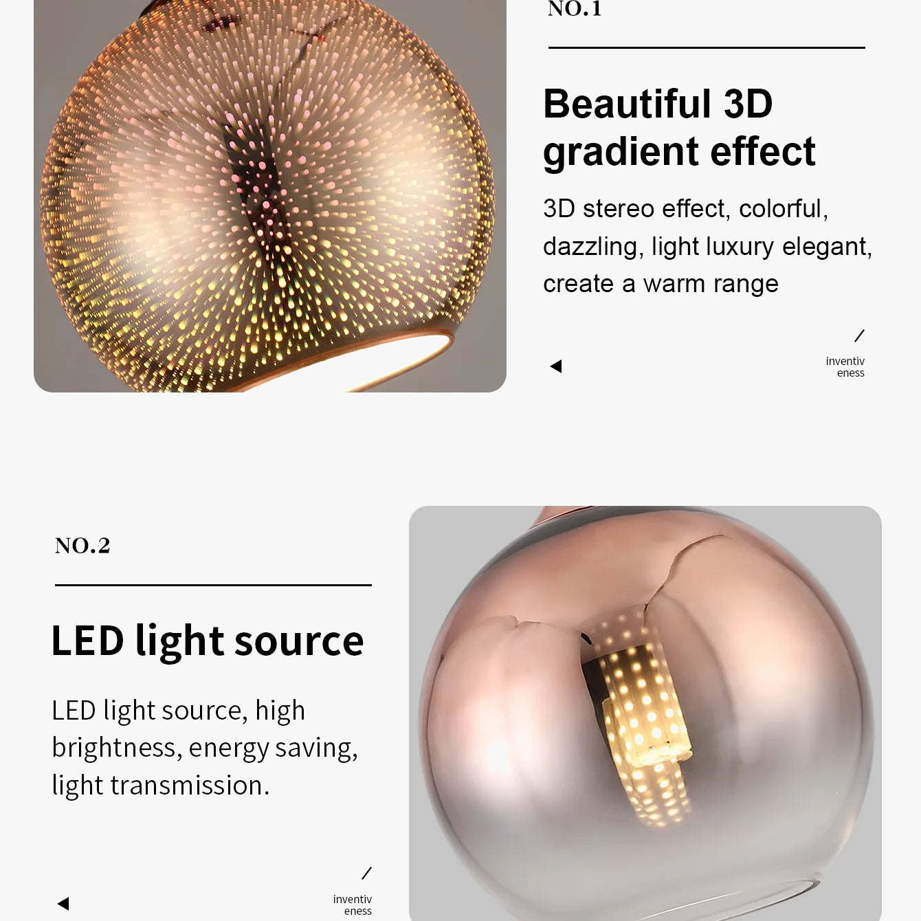 lustre 3d en verre effet feu d'artifice led décoratif