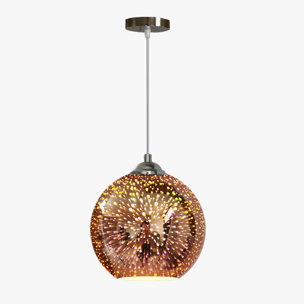lustre 3d en verre effet feu d'artifice led décoratif