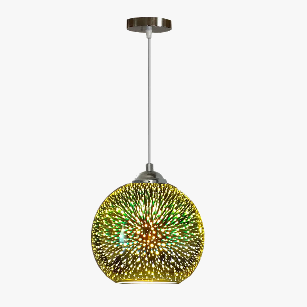 lustre 3d en verre effet feu d'artifice led décoratif