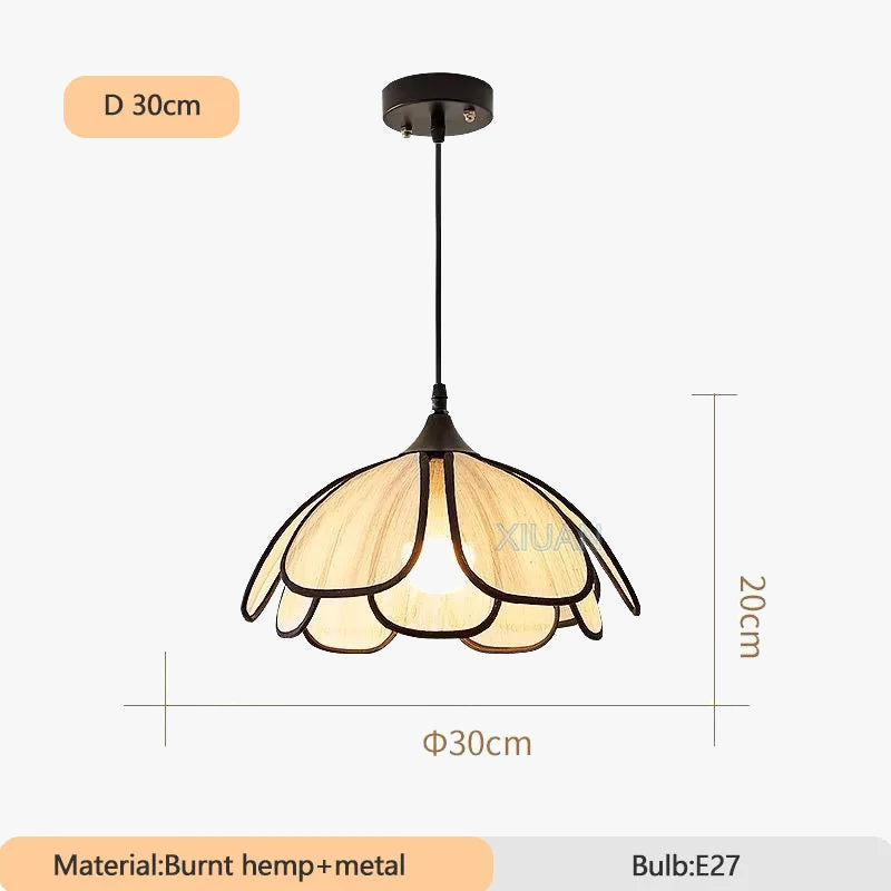 lustre abaca fait main en style rétro français led