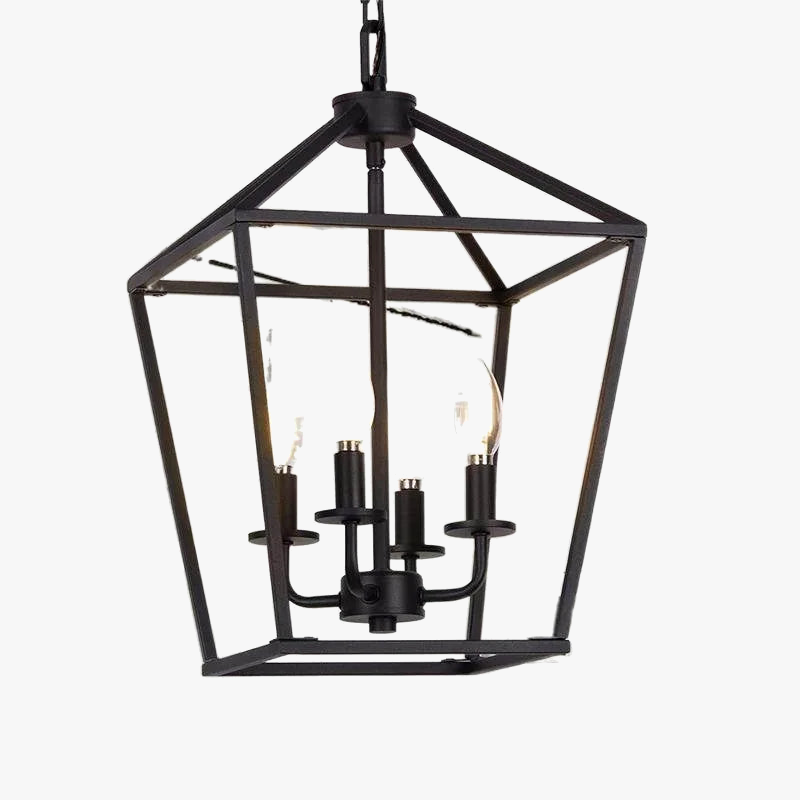 lustre américain rétro forme cage à oiseaux éclairage industriel moderne