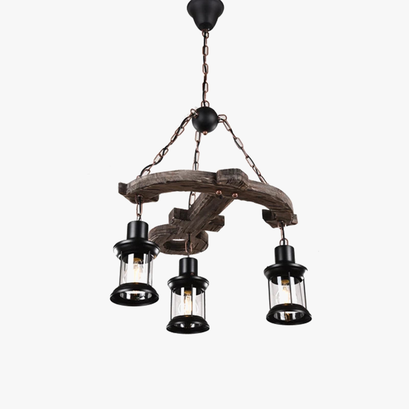 lustre ancre en bois style rétro pour café et restaurant