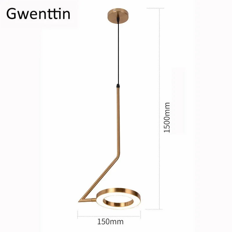 lustre anneau lune suspension moderne pour décoration intérieure