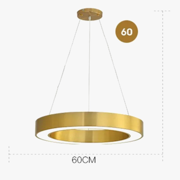 lustre à anneaux ronds led pour éclairage créatif moderne