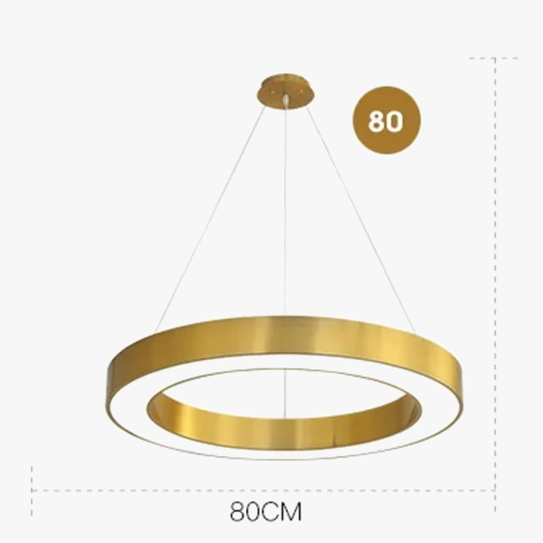 lustre à anneaux ronds led pour éclairage créatif moderne