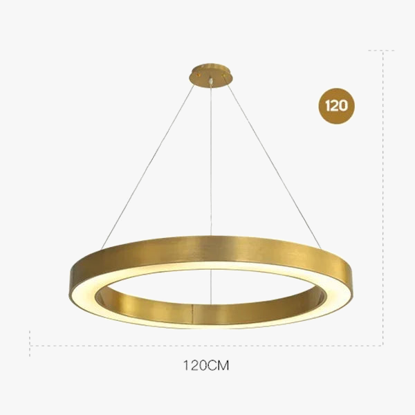 lustre à anneaux ronds led pour éclairage créatif moderne