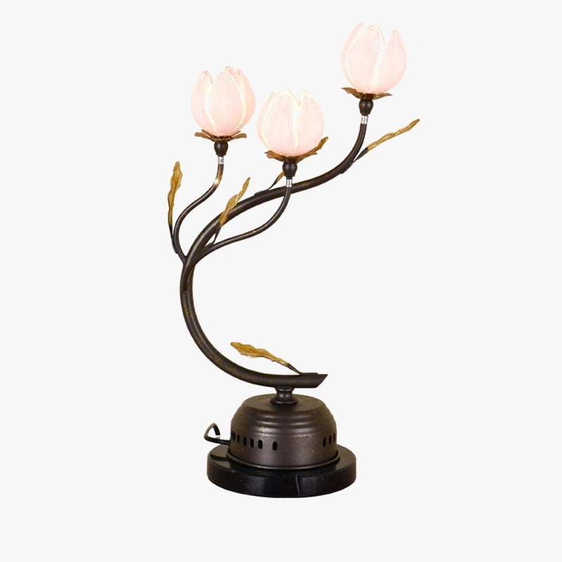 lustre antique avec abat-jour en forme de tulipe art