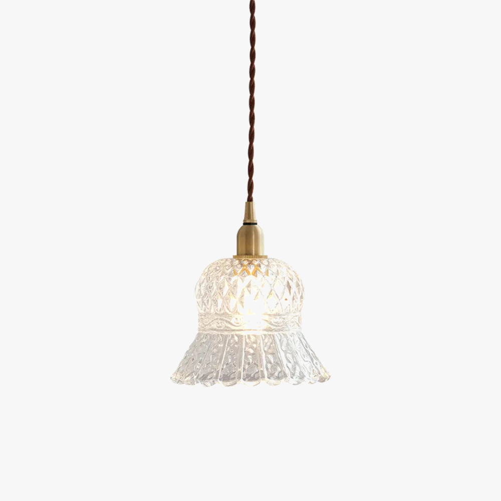 lustre antique en laiton et verre pour décoration maison