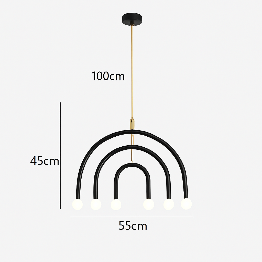 Lustre arc-en-ciel créatif LED Suspension en métal coloré pour chambre salon Restaurant café Art salle à manger suspension