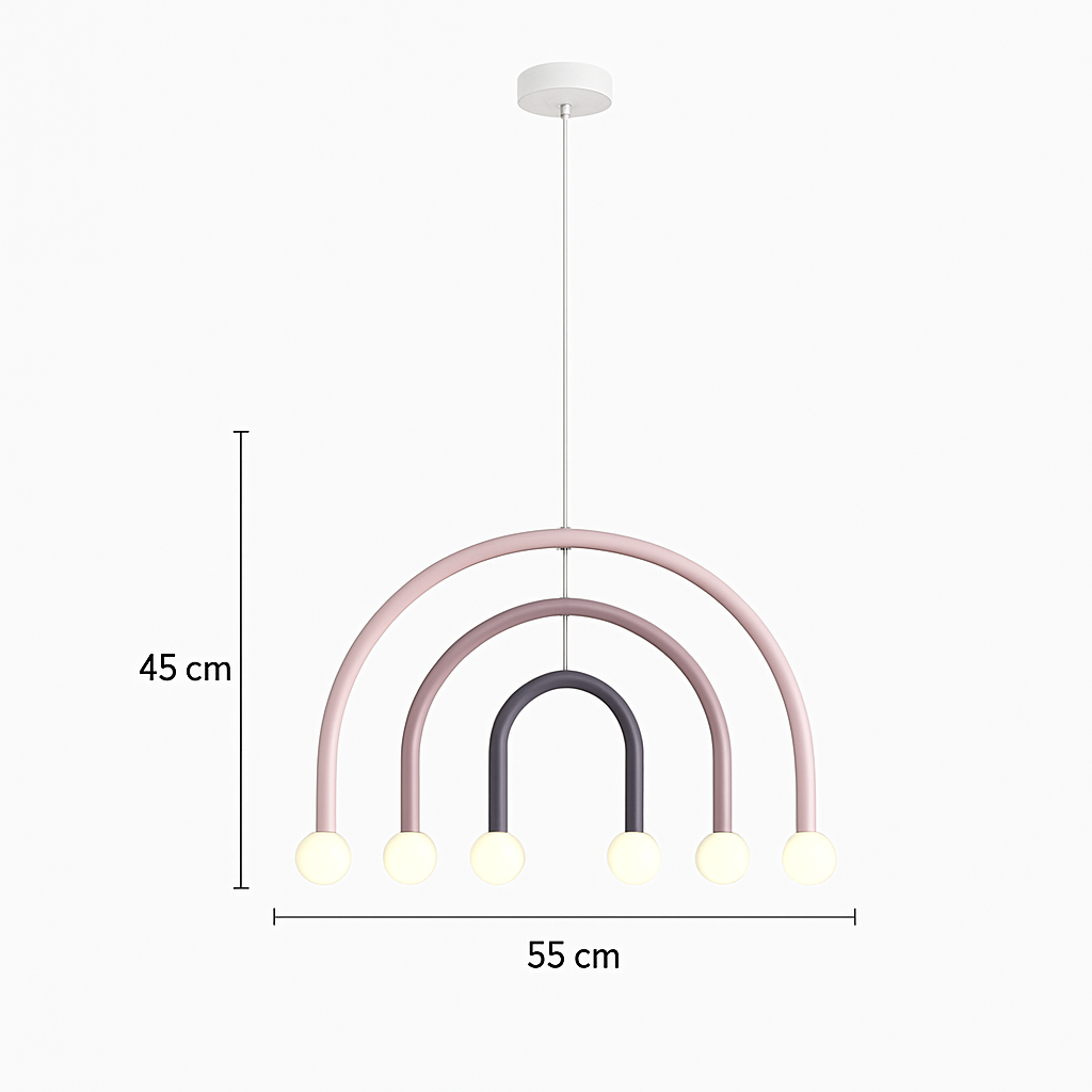 Lustre arc-en-ciel créatif LED Suspension en métal coloré pour chambre salon Restaurant café Art salle à manger suspension