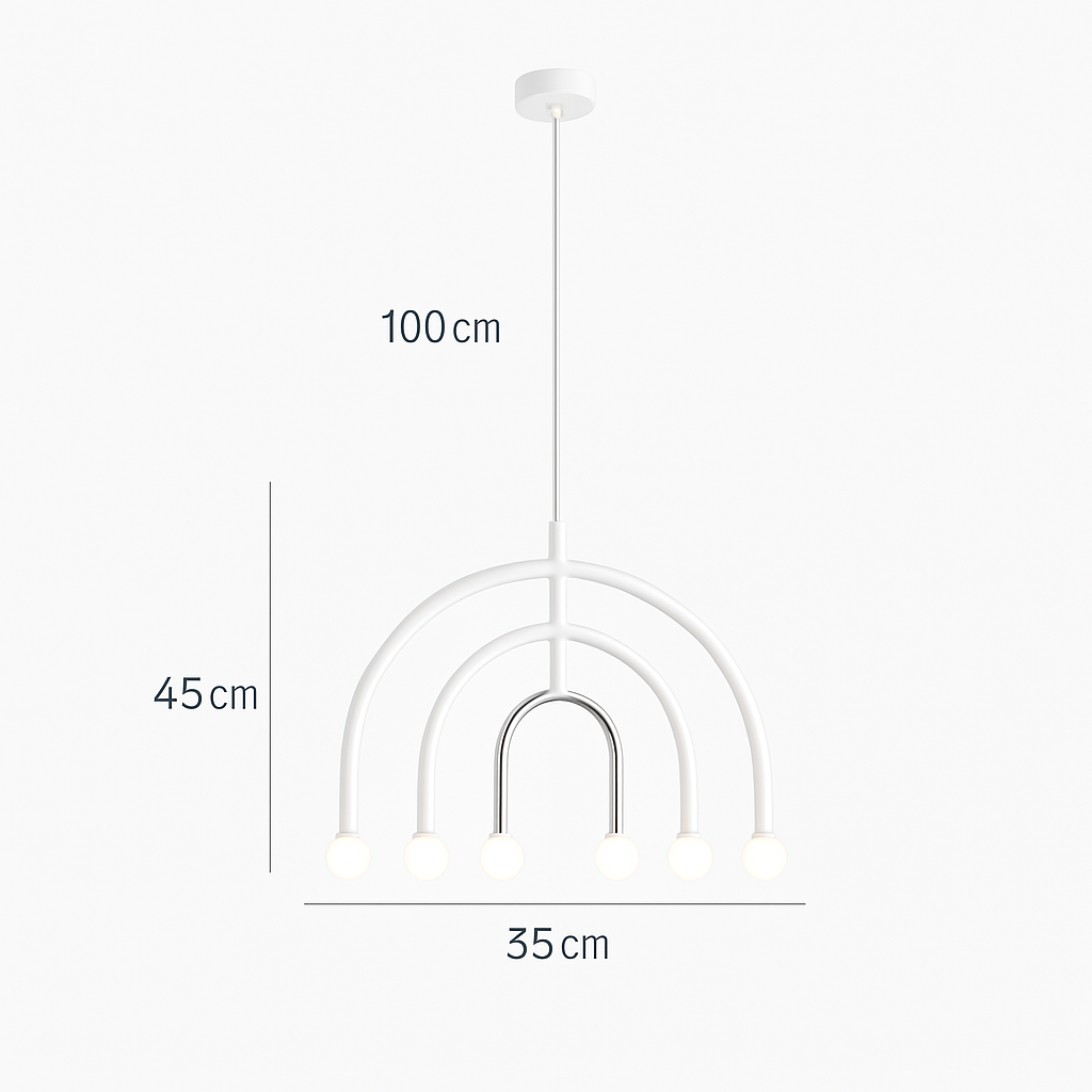 Lustre arc-en-ciel créatif LED Suspension en métal coloré pour chambre salon Restaurant café Art salle à manger suspension