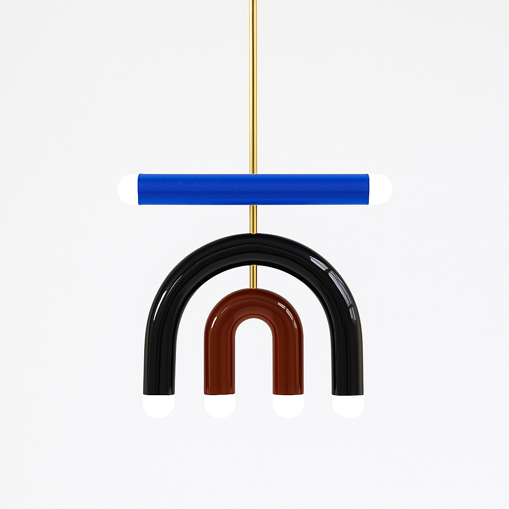 Lustre arc-en-ciel créatif LED Suspension en métal coloré pour chambre salon Restaurant café Art salle à manger suspension