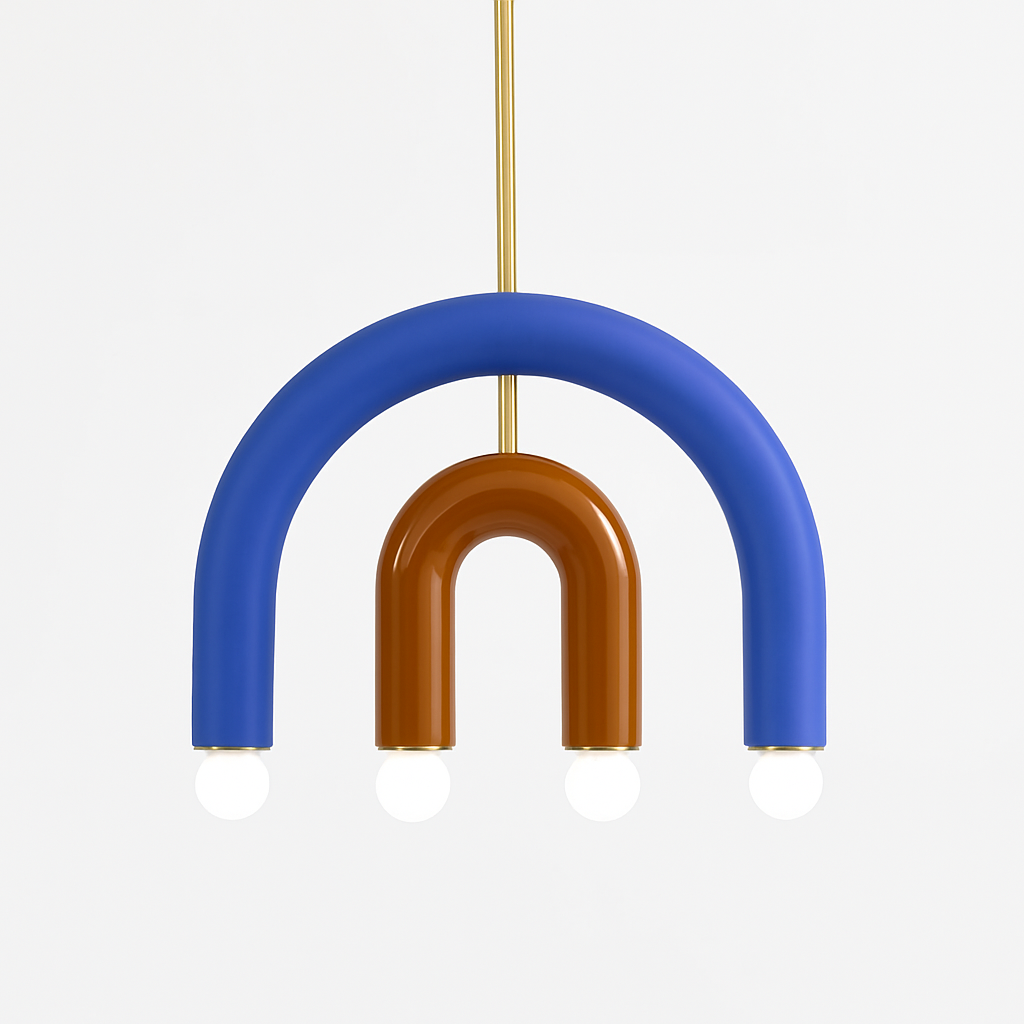 Lustre arc-en-ciel créatif LED Suspension en métal coloré pour chambre salon Restaurant café Art salle à manger suspension