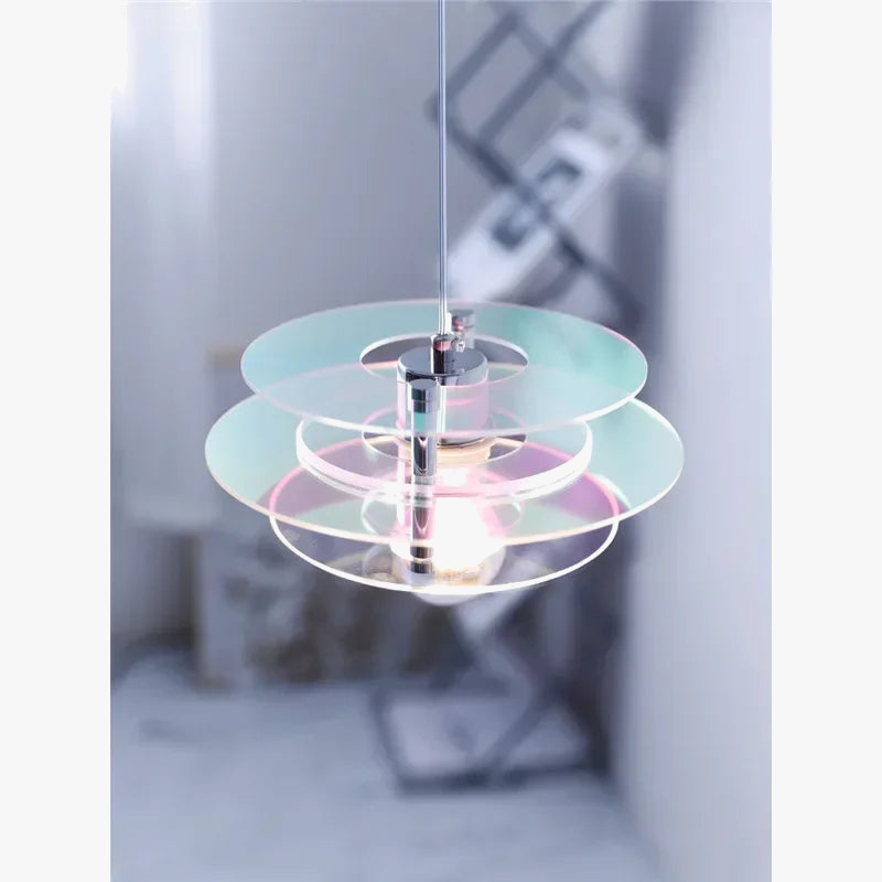 lustre arc-en-ciel soucoupe volante déco rétro pour bar ou restaurant