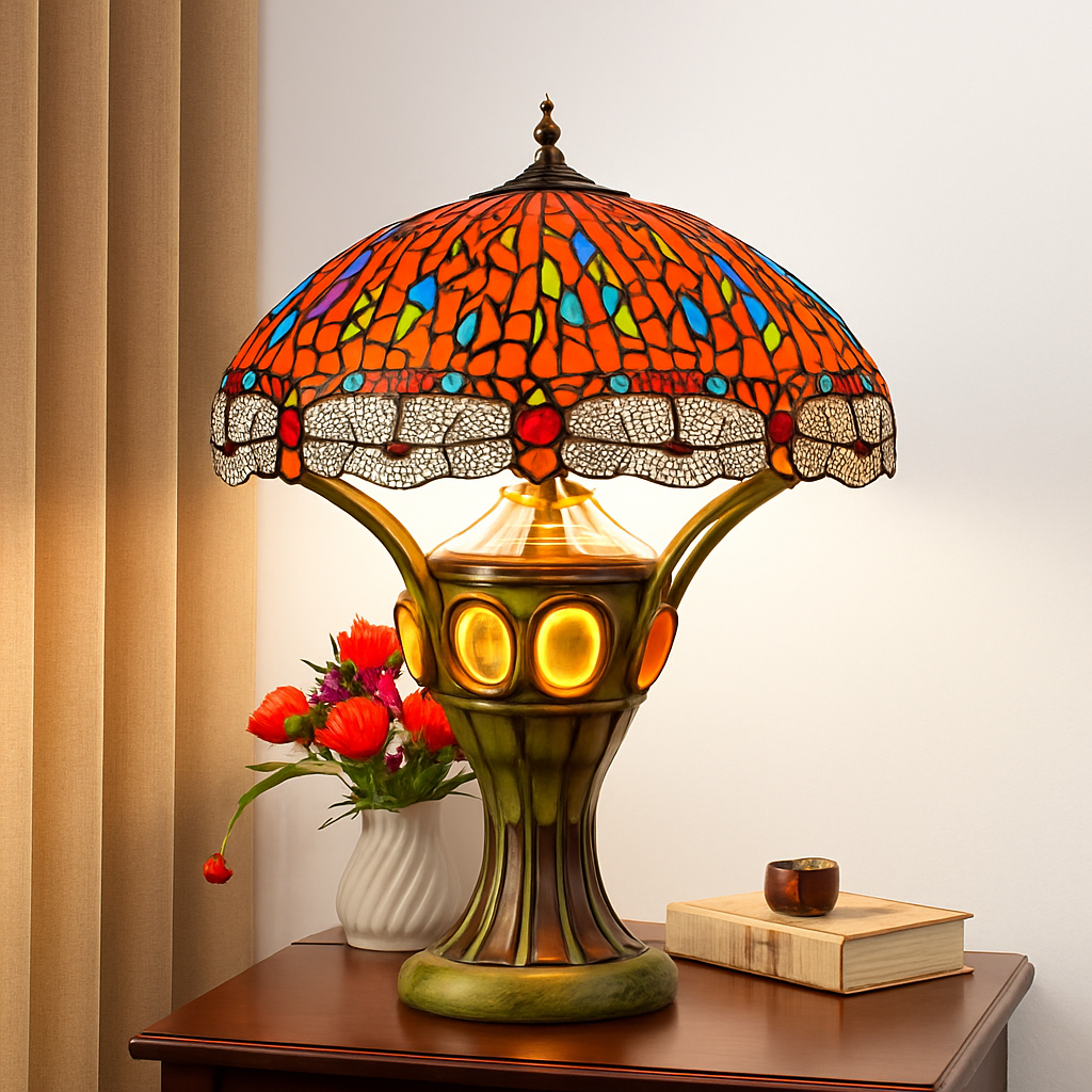 lustre art déco design tiffany parrot pour un éclairage élégant