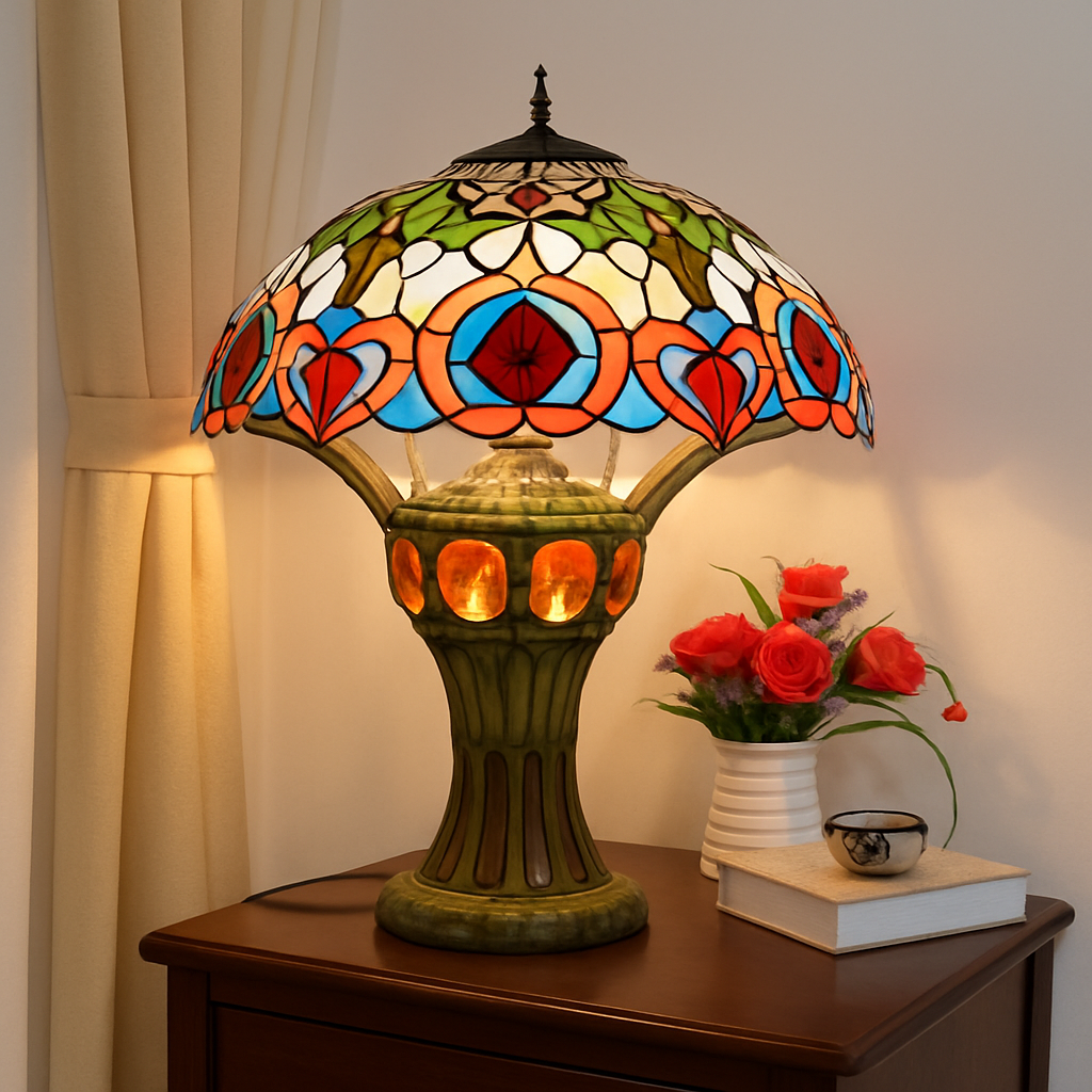 lustre art déco design tiffany parrot pour un éclairage élégant