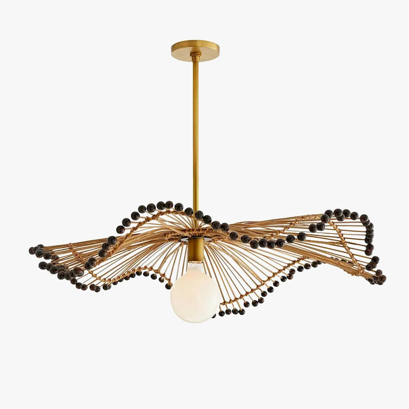 lustre art déco en corde de chanvre tissée pour intérieur moderne
