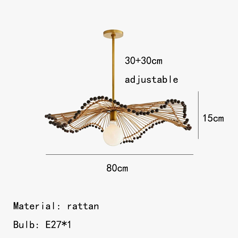 lustre art déco en corde de chanvre tissée pour intérieur moderne