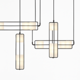 lustre art déco en verre et métal pour intérieur moderne