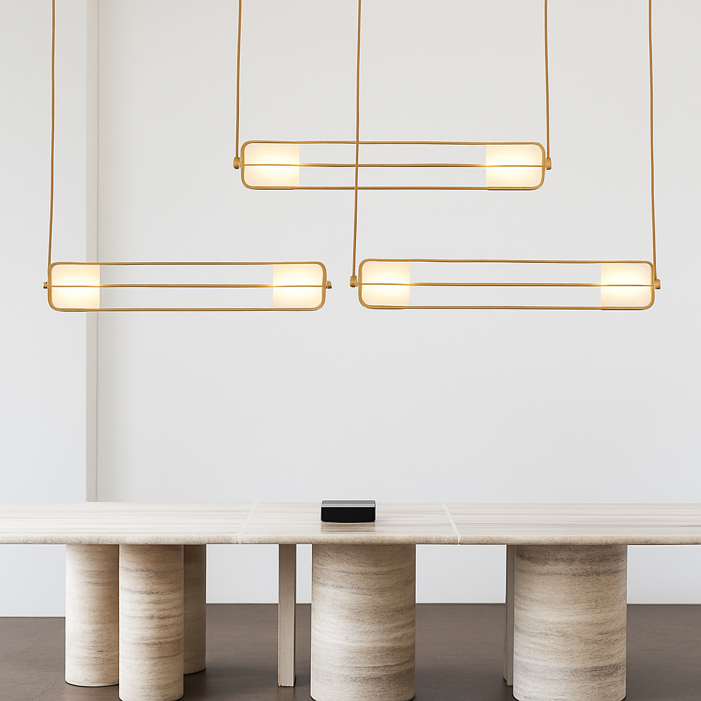 lustre art déco en verre et métal pour intérieur moderne