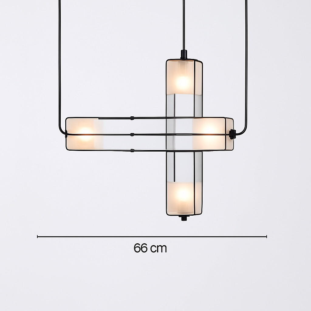 lustre art déco en verre et métal pour intérieur moderne