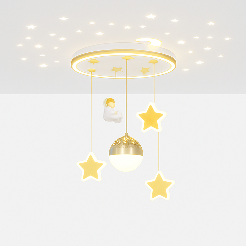 lustre astronautes lumineux pour chambre d'enfant design moderne